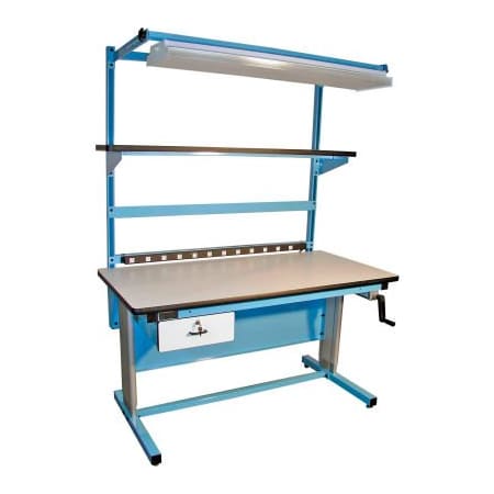 Pro Line Bench-In-A-Box Ergonomic Workbench ESD Laminate Top 72Wx30D Blue BIB18